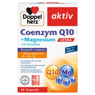 Abbildung der Produktverpackung Doppelherz aktiv Coenzym Q10 + Magnesium EXTRA Frontansicht